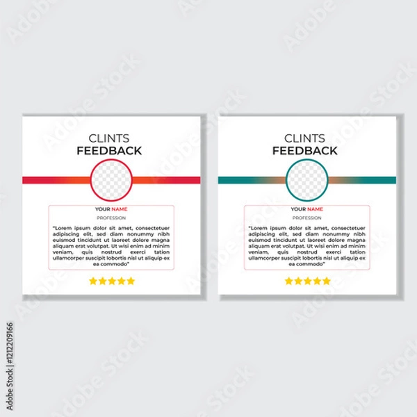Fototapeta "Professional Client Feedback Template with Modern Design – Editable Review Layout for Business Branding"