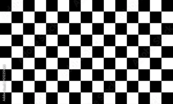 Fototapeta Checkered seamless pattern of black and white squares. Vector grid of rectangles. Illustration of Black White Checkered Pattern