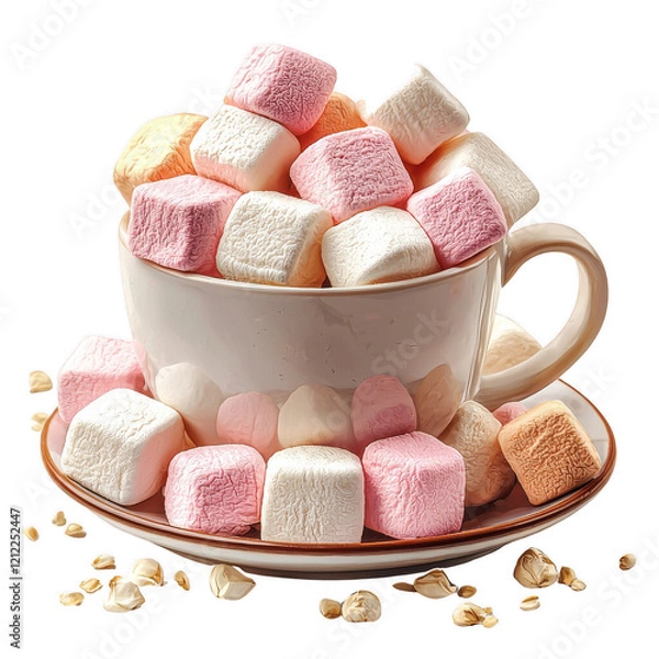 Fototapeta Marshmallows isolated on transparent background