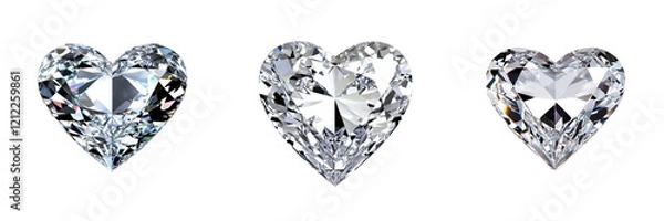 Obraz Heart-Shaped Diamonds Displaying Elegance and Luxury in Composition