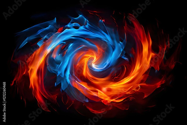 Obraz fire background in blue and orange