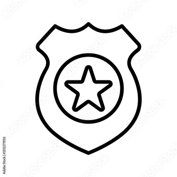 Obraz Police badge icon color editable