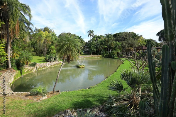 Fototapeta Aerial view of Pinecrest Gardens a 14-acre destination botanical garden in Pinecrest, Florida, USA.
