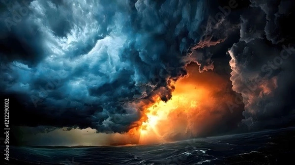 Obraz burning fire in the sky