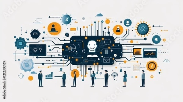 Fototapeta AI Empowered Future Business