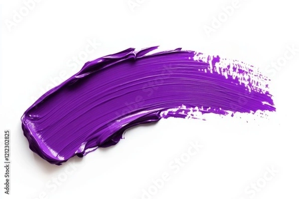 Obraz A purple paint stroke on a white background stands out with jagged edges and fluid texture in a minimalist effect