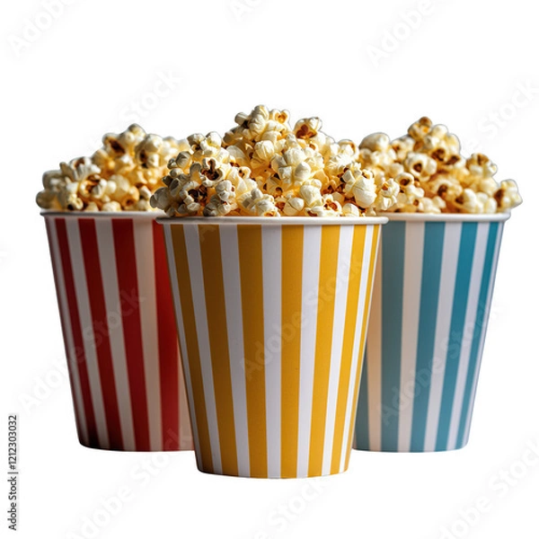 Fototapeta Popcorn Buckets isolated on transparent background