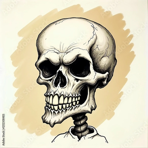 Obraz Frowning skeleton