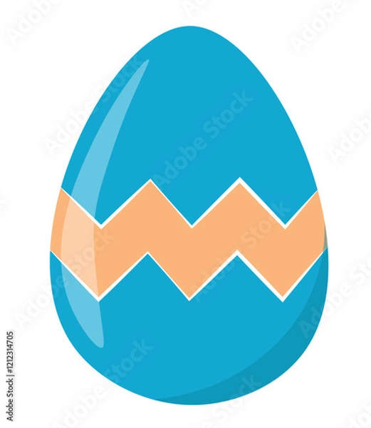 Fototapeta Easter egg with zigzag pattern