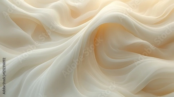 Fototapeta Elegant Draped Cream Colored Fabric Abstract Texture