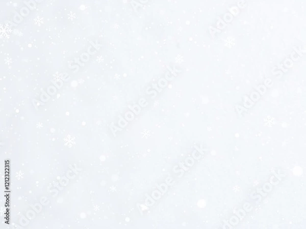 Obraz Beautiful snowflakes falling left to right in wide angle matte finish for digital composition, flakes, winter, Christmas