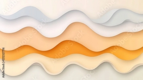 Fototapeta Abstract waves in soft colors create a soothing, layered texture.