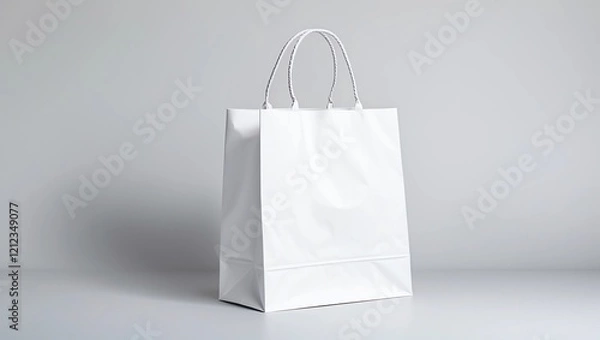 Fototapeta Paper bag on white background. Mockup for design