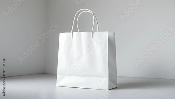 Fototapeta Paper bag on white background. Mockup for design 