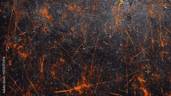 Obraz grunge texture, rust-colored scratched metal look dark theme
