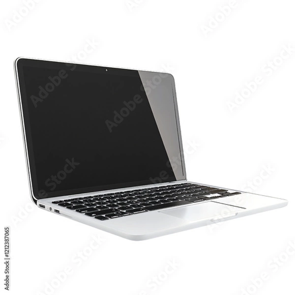 Obraz Modern Silver Laptop, Blank Screen, Technology