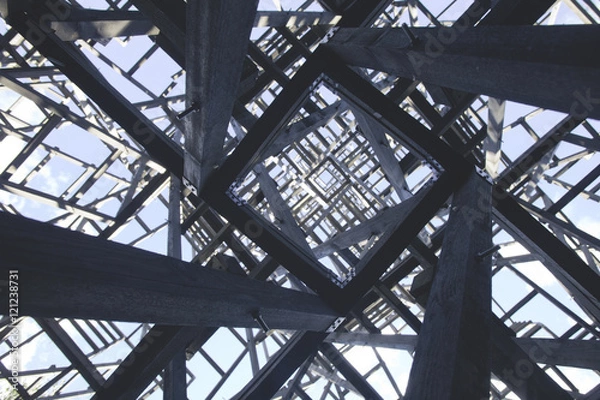 Fototapeta Chaotic structure. Abstract angular geometric texture