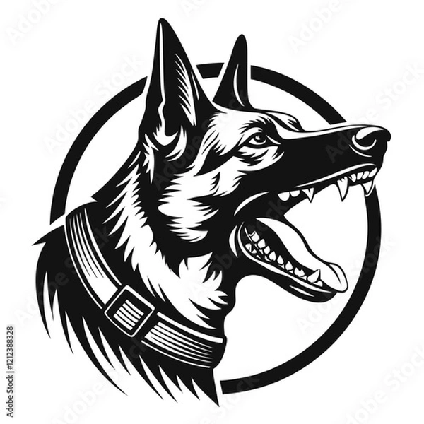 Obraz Aggressive German shepherd illustration