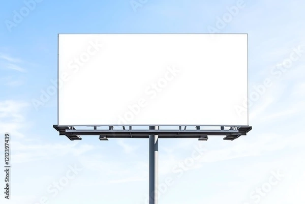Fototapeta Blank billboard for advertisements on highway outdoor setting minimalist view