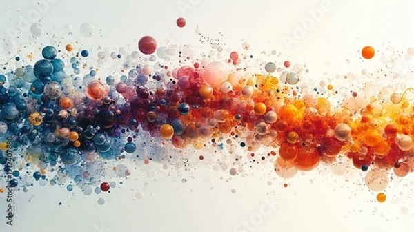 Fototapeta An artistic interpretation of bioinformatics supporting drug discovery, showing molecular models and genetic targets. 377