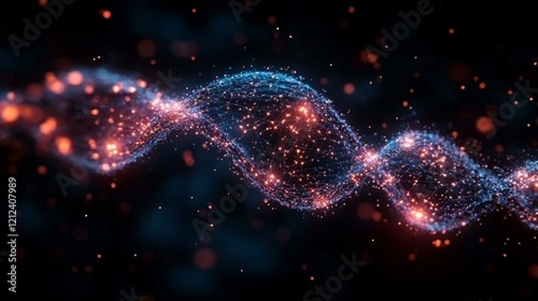 Fototapeta A digital rendering of bioinformatics software visualizing the relationship between genes and diseases in a complex network. 388