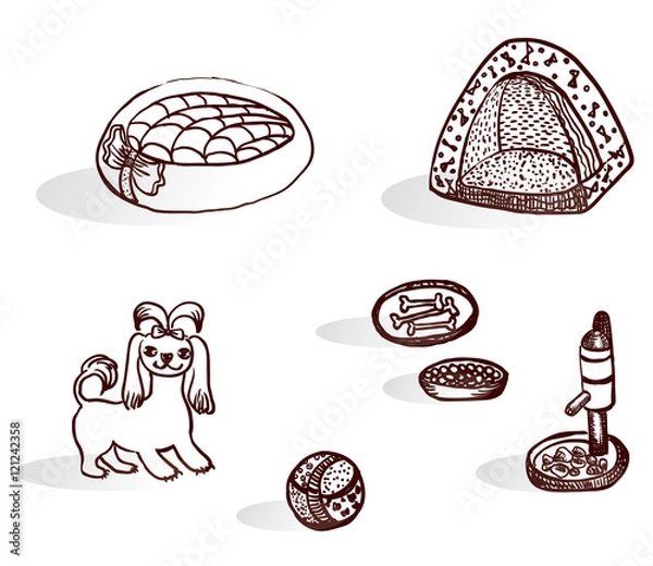 Obraz Necessary things and the dog.