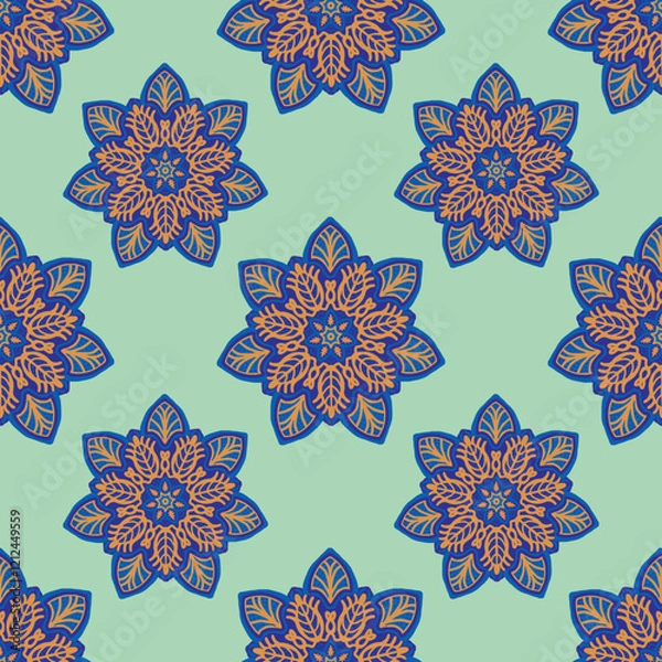 Fototapeta colorful floral ethnic motif seamless pattern for wallpaper and tile