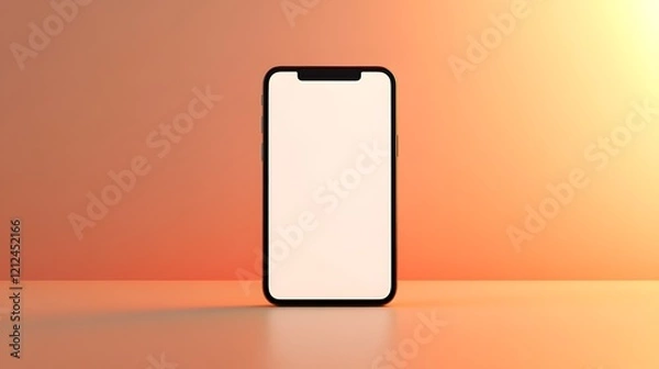 Fototapeta Smartphone Display Mockup:  Orange Background