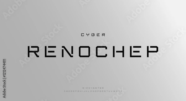 Fototapeta Modern sci-fi alphabet font. Typography vector illustration design
