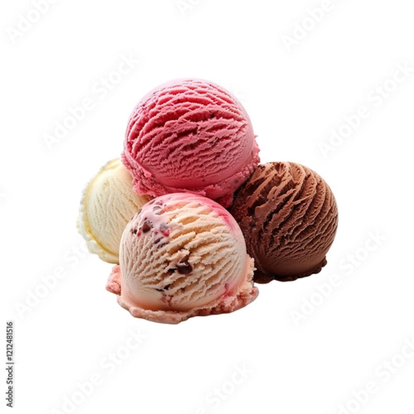 Fototapeta Ice cream scoop isolated on transparent background