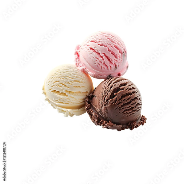 Fototapeta Ice cream scoop isolated on transparent background
