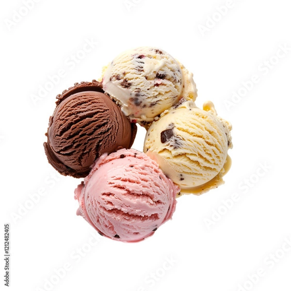 Fototapeta Ice cream scoop isolated on transparent background