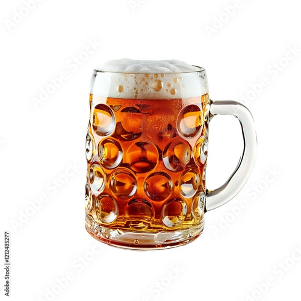 Fototapeta Beer Cheer beer pouring in glass isolated on transparent background