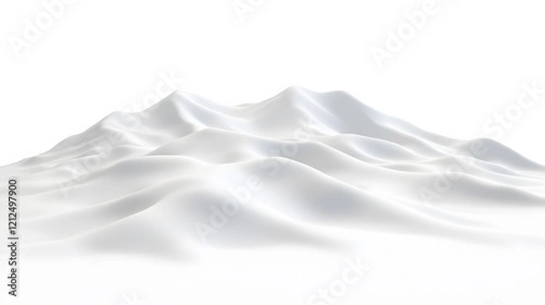 Fototapeta Abstract White Mountain Landscape Render