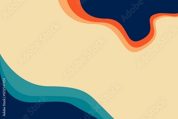 Fototapeta Abstract Fluid Waves with Earthy Tones Texture with Navy Accent