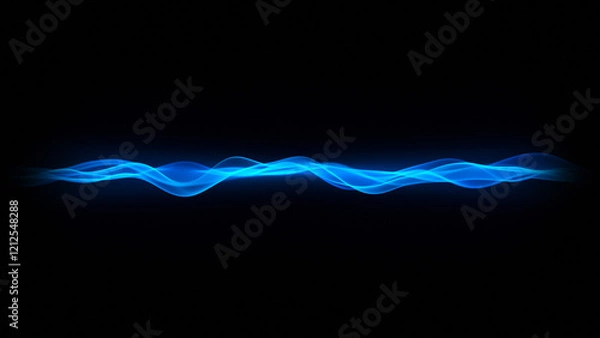 Fototapeta Abstract futuristic digital waves with bokeh. Blue particle waves, and dynamic waveforms. Future technology, big data, engineering, and artificial intelligence. Sound waves. 