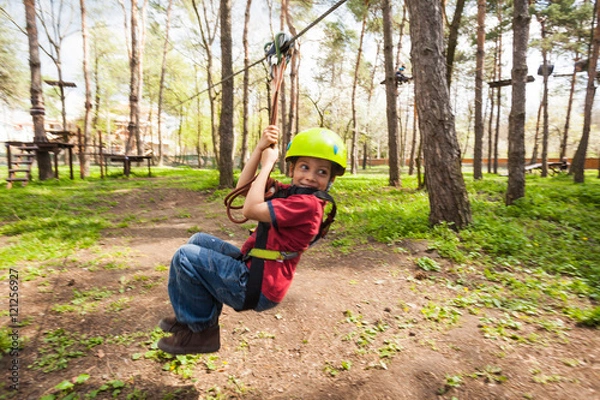 Obraz Having fun on zip line