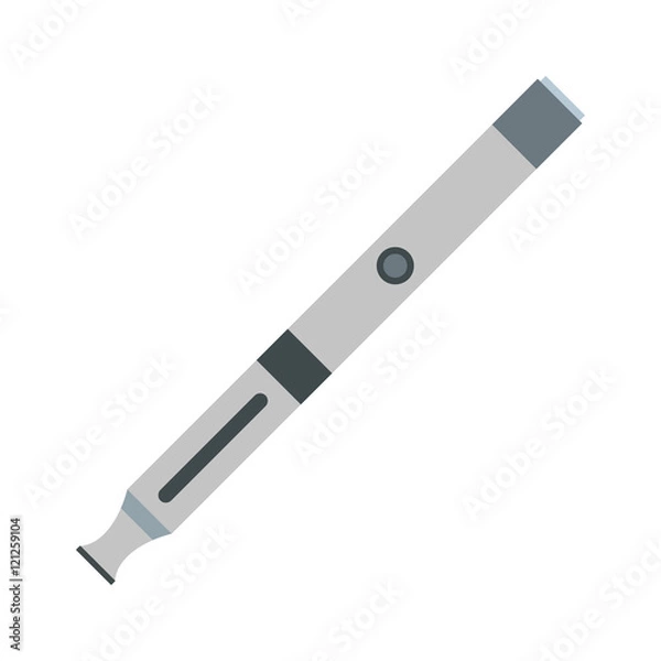 Fototapeta Electronic cigarette icon in flat style on a white background vector illustration