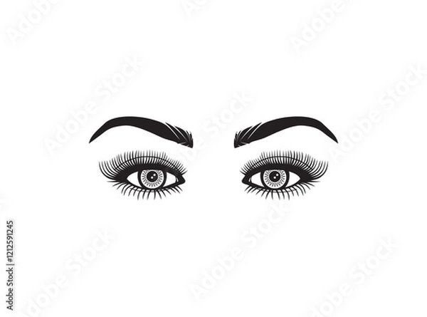 Fototapeta Beautiful female eyes vector illustration