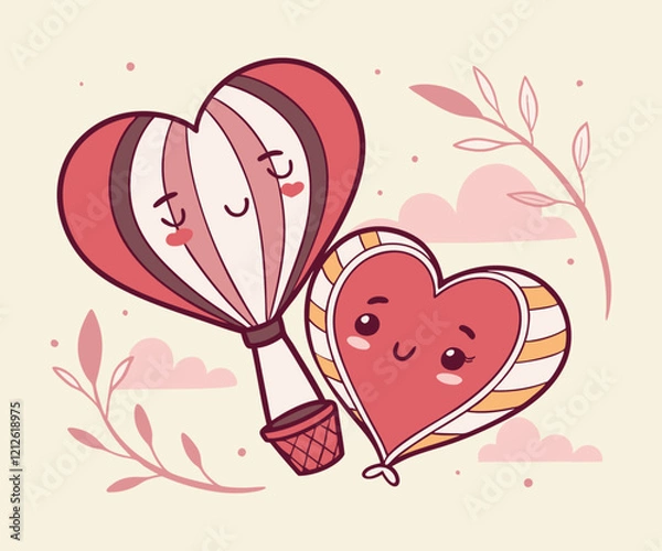 Obraz valentine greeting card with heart flower background 