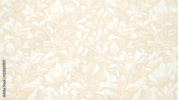 Obraz Neutral wallpaper with subtle floral pattern in soft tones, perfect for any interior design