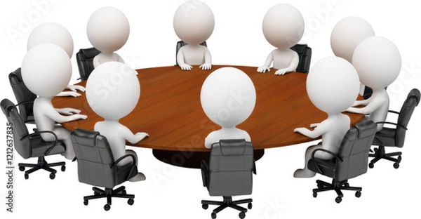 Obraz Round head 3D villain transparent background