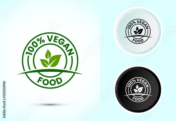 Obraz Vegan food icon design illustration. Bio, Ecology, Organic logos and label. Vegan food diet icon