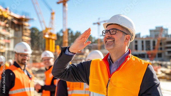 Fototapeta Construction Supervisor at Building Site