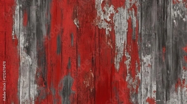 Obraz Red weathered wood planks background texture