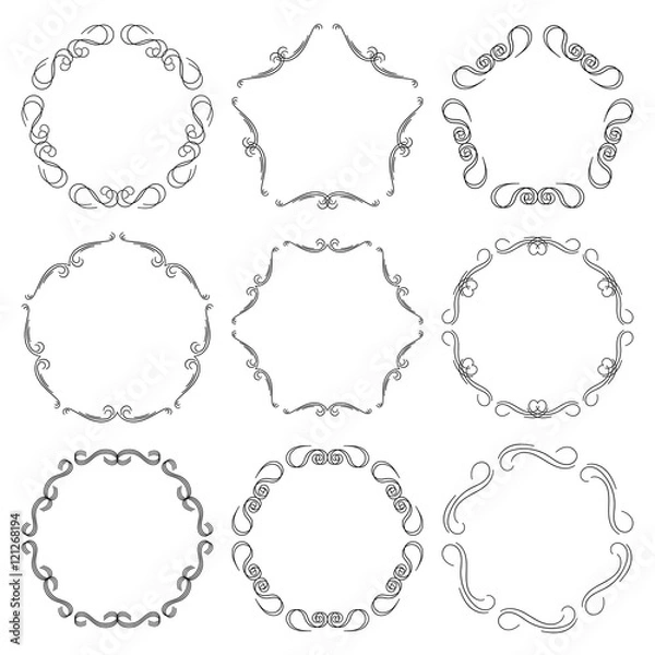 Fototapeta Bunch of simple and elegant monogram design templates.