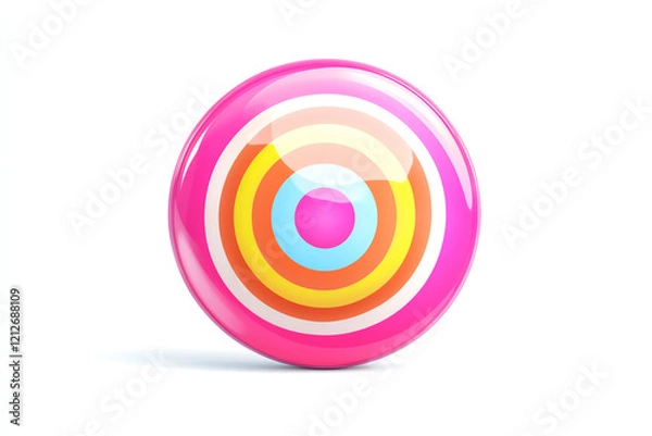 Obraz A colorful circular design featuring concentric rings in vibrant hues, ideal for creative projects and modern aesthetics.