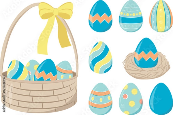 Fototapeta Set of Easter eggs