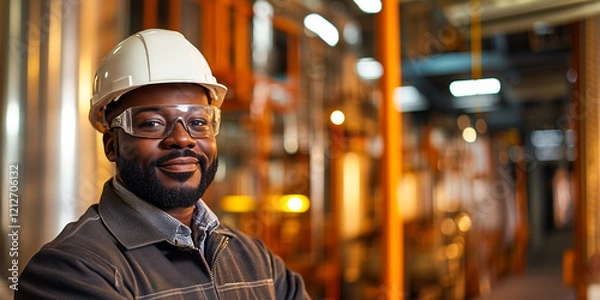 Fototapeta Portrait of Industrial Engineer in Factory Setting