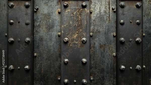 Fototapeta Rusty vintage metal surface with weathered textures highlighting industrial charm and character for background use